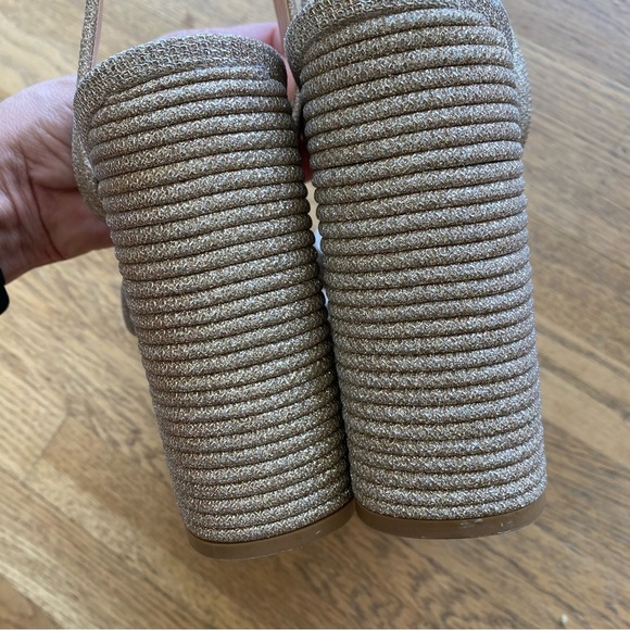 Steve Madden Laurel Gold Glitter Platform Ankle Strap High Heel Sandals size 10 - Picture 8 of 12